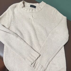 Women's Cream Crewneck Knit Sweater